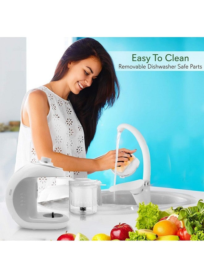 نيوتري شيف جهاز تحضير طعام الأطفال نيوتري شيف | طباخ بخاري ٢ في ١ مع خلاط هريس | مؤقت بخاري قابل للتعديل | خلط طعام عضوي للأطفال الرضع والرضع والأطفال الصغار | يتضمن سلة بخار ووعاءً آمنين للغسل في غسالة الأطباق - Image 3