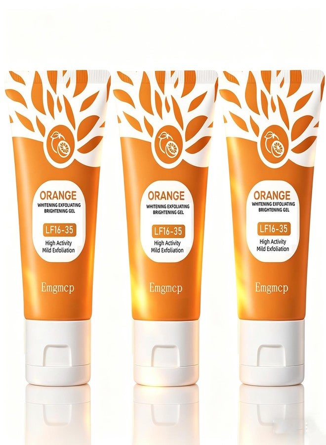 Emgmcp Orange Exfoliating Gel for Face & Body | Deep Pore Cleansing to Remove Blackheads, Moisturizing Scrub with Enzymes for Smooth & Radiant Skin, Gentle Exfoliator All Skin Types (3pc, 50g) - Image 1