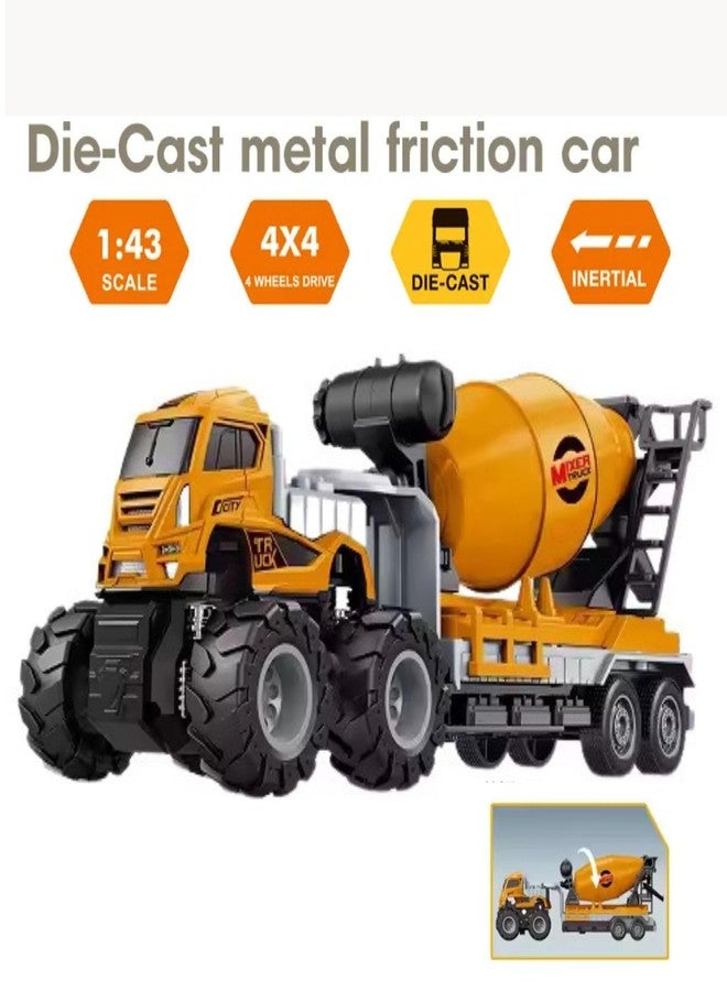 Spindoo 1:43 4WD Diecast Alloy Cement Mixture Dumper Truck Operational Parts, Strong Material, Durable & Engaging Kids Toys for Creative Play (Age 3+) - Image 2