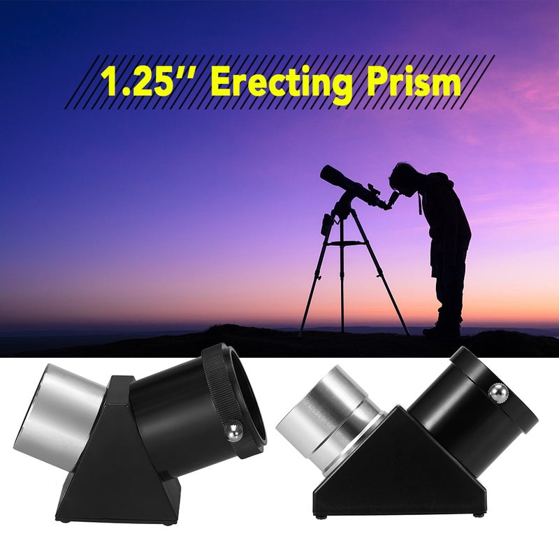 عدسة طعام تلسكوب فلكي بزاوية 45/90 درجة من منشور توجيهيerecting prism مرآة ذنبية بنسبة 1.25 بوصة لتلسكوب الانكسار وتلسكوب كاسغرين - Image 4