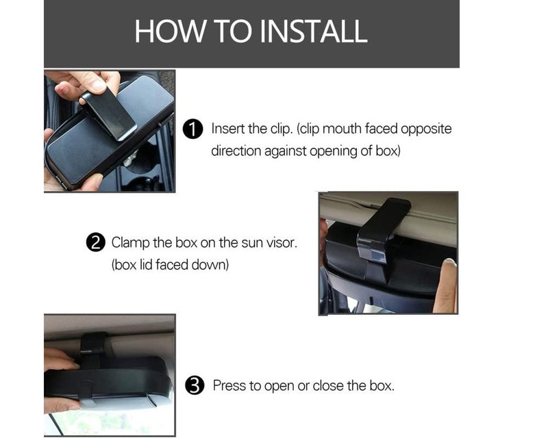 Oshotto حافظة نظارات شمسية أوشوتو مع إغلاق مشبك متوافقة مع هوندا سيتي 2020-2025 (أسود) - Image 4