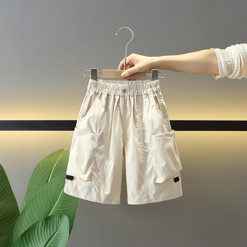 Children'S Wear 2025 Boys' Shorts Summer Casual Pants Children'S Five-Point Pants Large Children'S Summer Wear New Style Workwear Pants Thin - Image 1