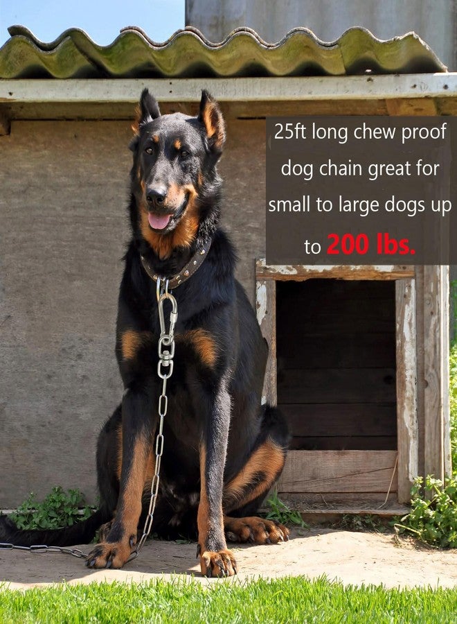 MELAIRON 25ft Dog Chains for Outside - Heavy Duty Tie Out Chain Leash Great for Small to Large Dogs Up to 200Lbs - Chew Proof Long Chain for Yard Camping or Travel - Image 2