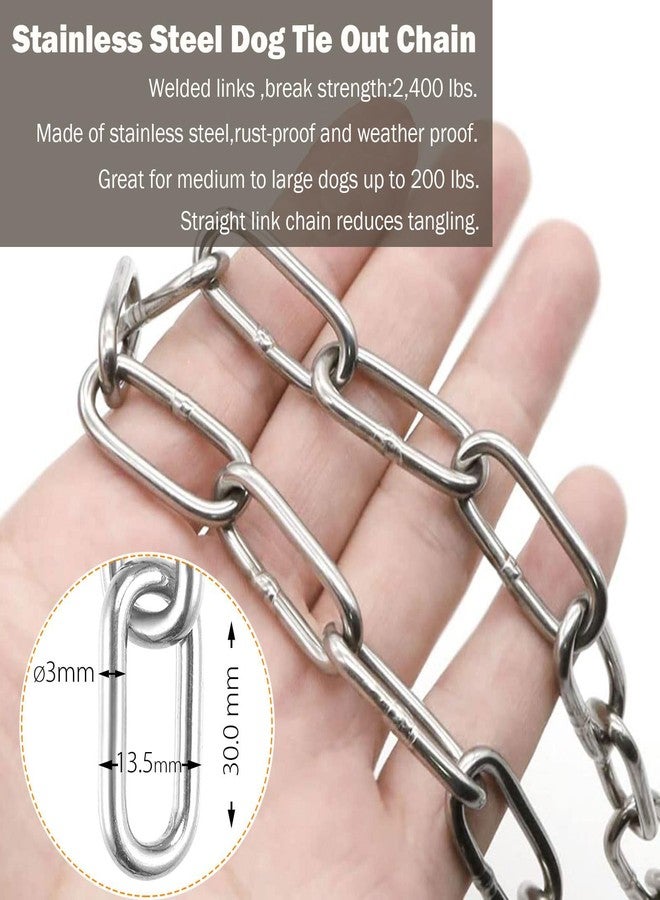 MELAIRON 25ft Dog Chains for Outside - Heavy Duty Tie Out Chain Leash Great for Small to Large Dogs Up to 200Lbs - Chew Proof Long Chain for Yard Camping or Travel - Image 3