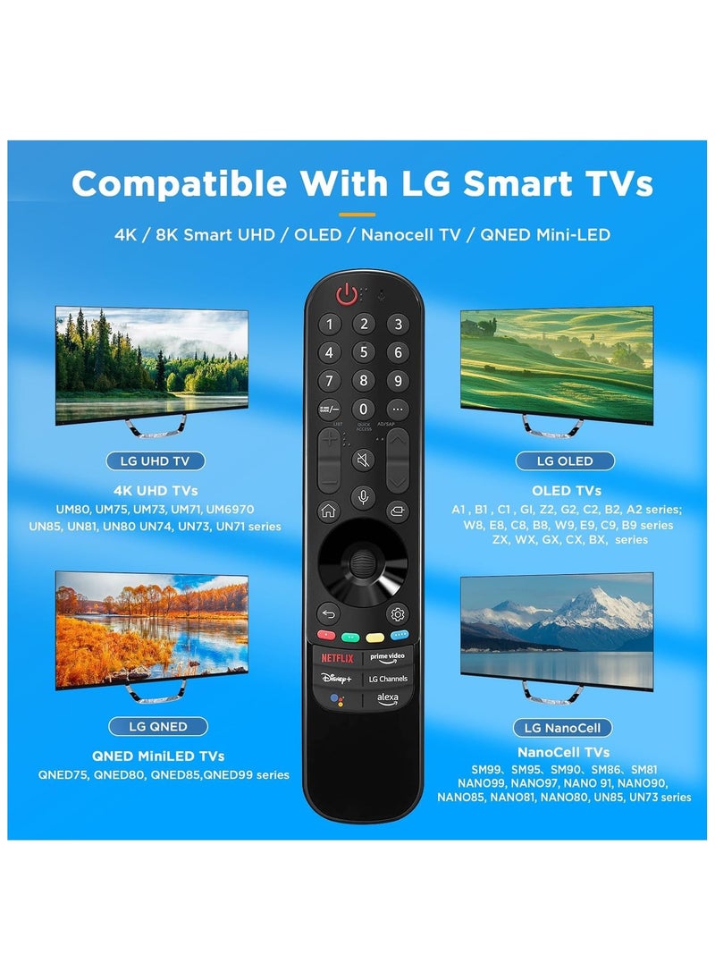 XICEN - Magic Remote AN MR22GA Replacement for LG TV Remote with Alexa Voice and Pointer Function Universal for LG Remote Control for LG UHD OLED QNED NanoCell 4K 8K (22GA voice alexa) - Image 1