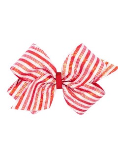 Wee Ones Wee Ones Girls Patriotic-themed Holiday Stripe Printed Sequin Hair Bow, Stripe, King  - Image 1
