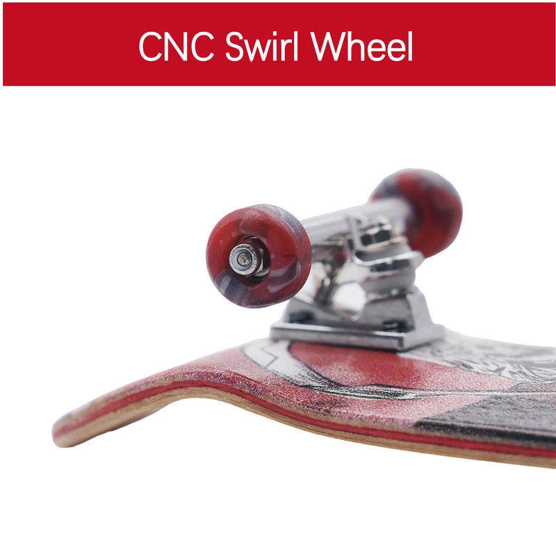 RACOFSB Pro Fingerboard 34mm Wooden Board Professional Finger Skateboard Trucks CNC Swirl Wheels (Death) - Image 5