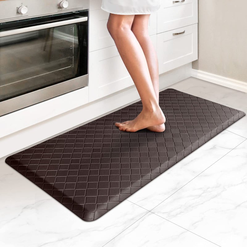 HappyTrends Kitchen Mat Cushioned AntiFatigue Kitchen Rug173x39Thick Waterproof NonSlip Kitchen Mats and Rugs Heavy Duty Ergonomic Comfort Rug for KitchenFloorOfficeLaundryChocolate