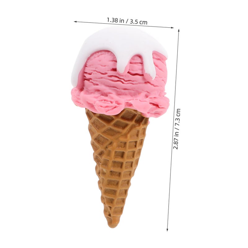 Reusable Realistic Ice Cream Cone Toys 2 Pack Simulation Dessert Play Food - Image 3