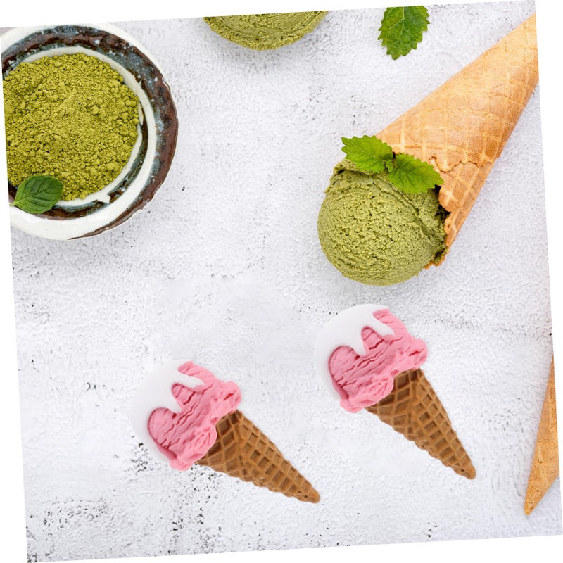 Reusable Realistic Ice Cream Cone Toys 2 Pack Simulation Dessert Play Food - Image 5