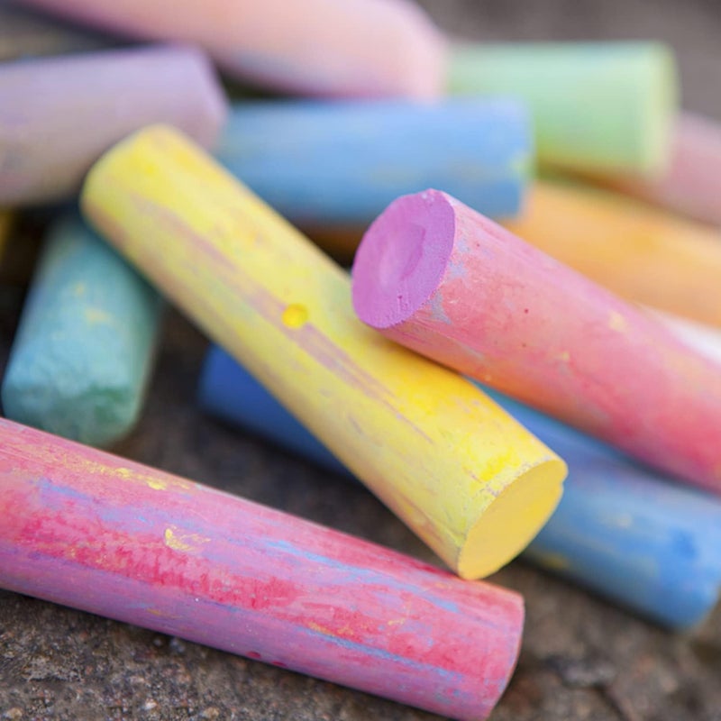 Keebor Washable Sidewalk Chalk, 54 Pcs 8 Colors Jumbo Chalks Bulk, Non-Toxic Chalk, Painting on Chalkboard, Blackboard, Playground, Outdoor Sidewalk - Image 5