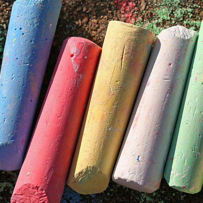 Keebor Washable Sidewalk Chalk, 54 Pcs 8 Colors Jumbo Chalks Bulk, Non-Toxic Chalk, Painting on Chalkboard, Blackboard, Playground, Outdoor Sidewalk - Image 4