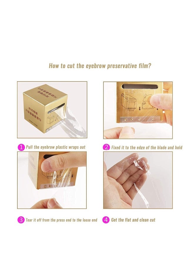 Generic Disposable Eyebrow Tattoo Plastic Wrap Preservative Saran Barrier Film Supplies Lips Permanent Make Up Cling Wrap Cover Tape Roll Transparent 2 PCS  - Image 3