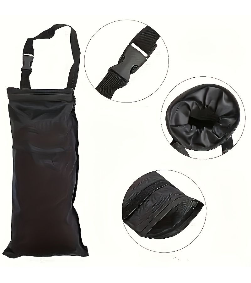 Black Oxford Cloth Car Seat Back Trash Bag Machine Washable Interior Accessory - Image 5
