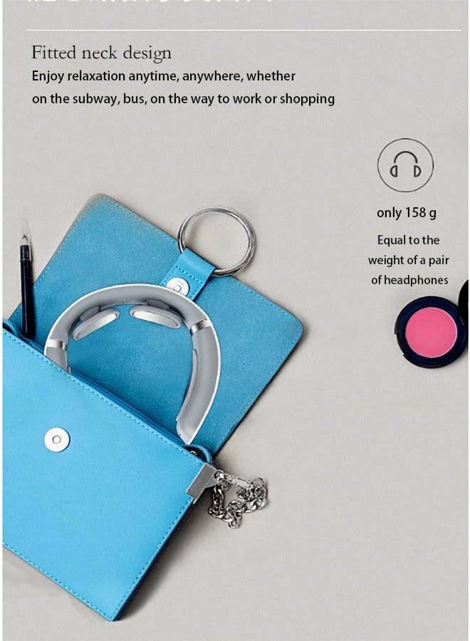 إسكدنيا نبض كهربائي للرقبة لتخفيف الألم، رقبة ذكية مع حرارة، جهاز تحكم عن بعد، موجه صوتي، خفيف الوزن للمكتب والمنزل والسفر - Image 3