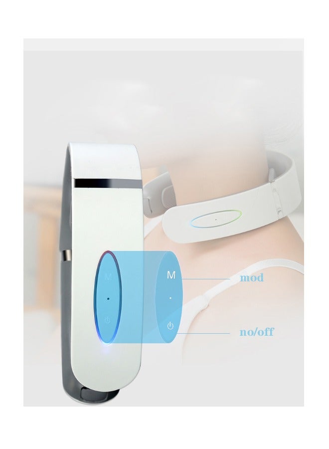 إسكدنيا نبض كهربائي للرقبة لتخفيف الألم، رقبة ذكية مع حرارة، جهاز تحكم عن بعد، موجه صوتي، خفيف الوزن للمكتب والمنزل والسفر - Image 2