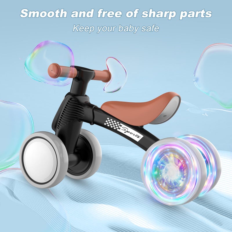 WETIFY Colorful Lighting Baby Balance Bike Toys for 1 Year Old Boy Gifts, 10-36 Month Toddler Balance Bike, No Pedal 4 Silence Wheels & Soft Seat First Bike, One Year Old Boy Birthday Gift. - Image 4