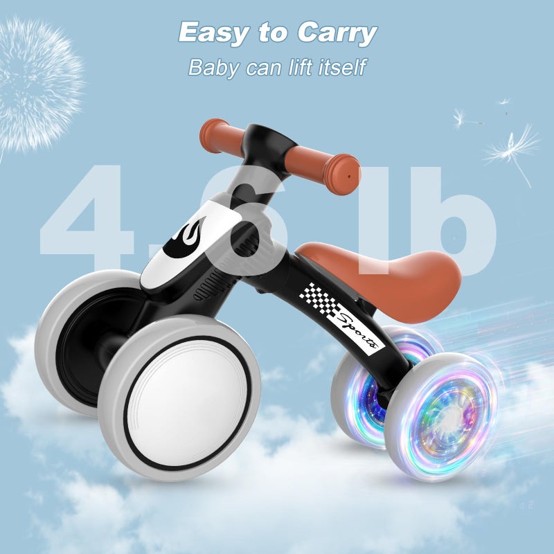 WETIFY Colorful Lighting Baby Balance Bike Toys for 1 Year Old Boy Gifts, 10-36 Month Toddler Balance Bike, No Pedal 4 Silence Wheels & Soft Seat First Bike, One Year Old Boy Birthday Gift. - Image 5