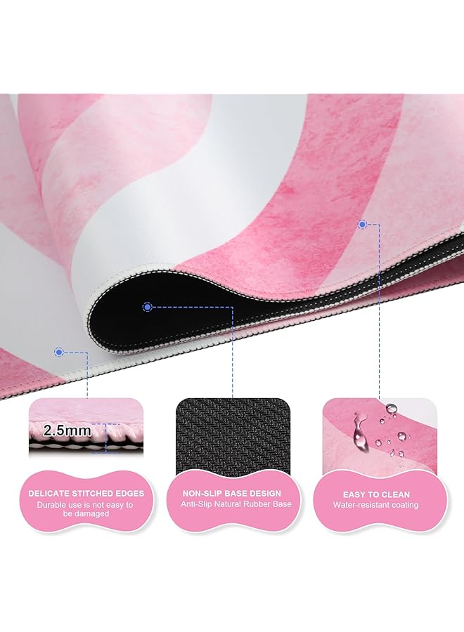 erorex Keyboard Mouse Pad Set Large Gaming Mouse Pad + Keyboard Wrist Rest + Mouse Pad With Wrist Support + Coaster Easy Typing Pain Relief Desk Mat Set Valentines Day Gifts For Her Pink Heart - Image 5