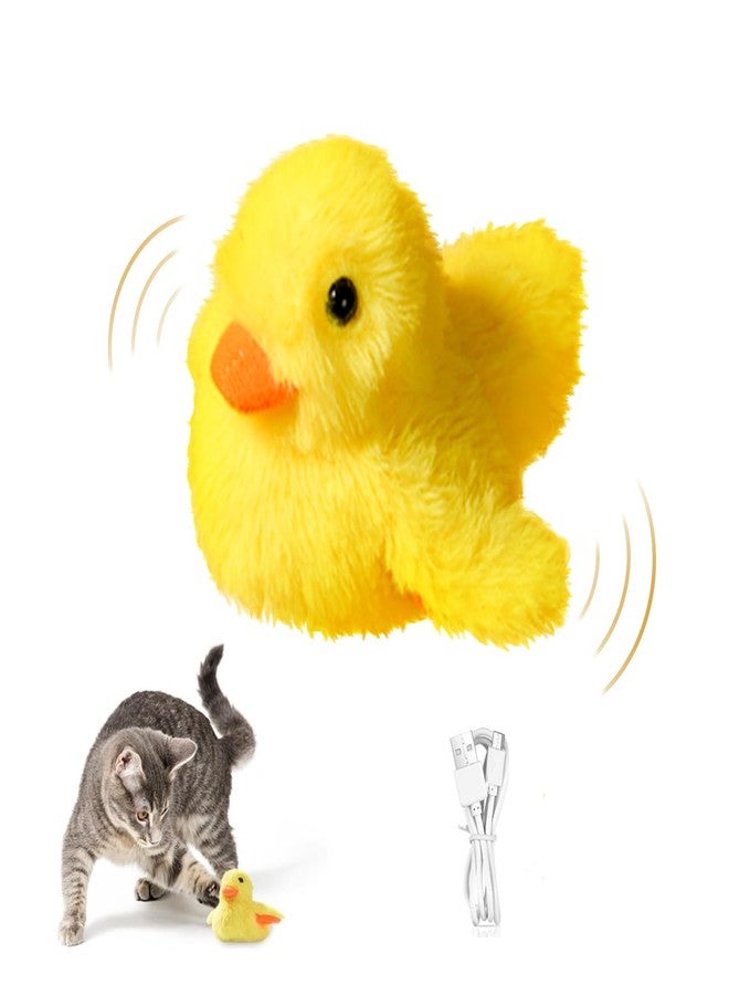 SmartTail Cat Toys Rechargeable Flapping Duck, Lifelike Quacking Sound, Touch Activated Kitten Plush Toy Interactive Cat Exercise Toys for All Indoor Kicker Toys 4.0 Inches - Image 1