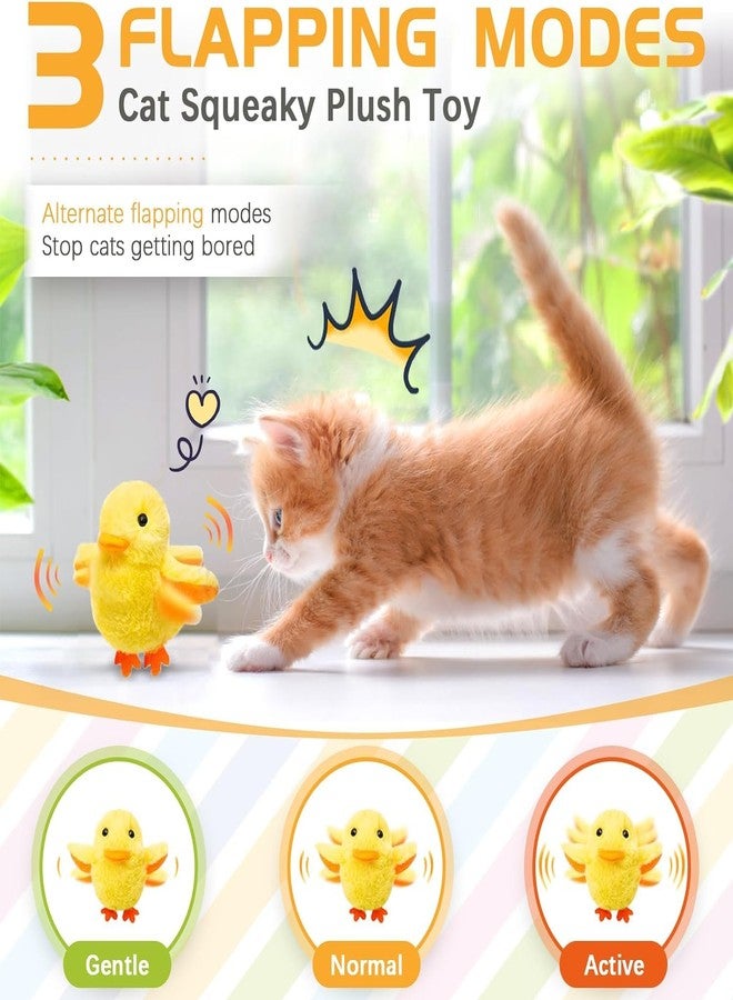 SmartTail Cat Toys Rechargeable Flapping Duck, Lifelike Quacking Sound, Touch Activated Kitten Plush Toy Interactive Cat Exercise Toys for All Indoor Kicker Toys 4.0 Inches - Image 2