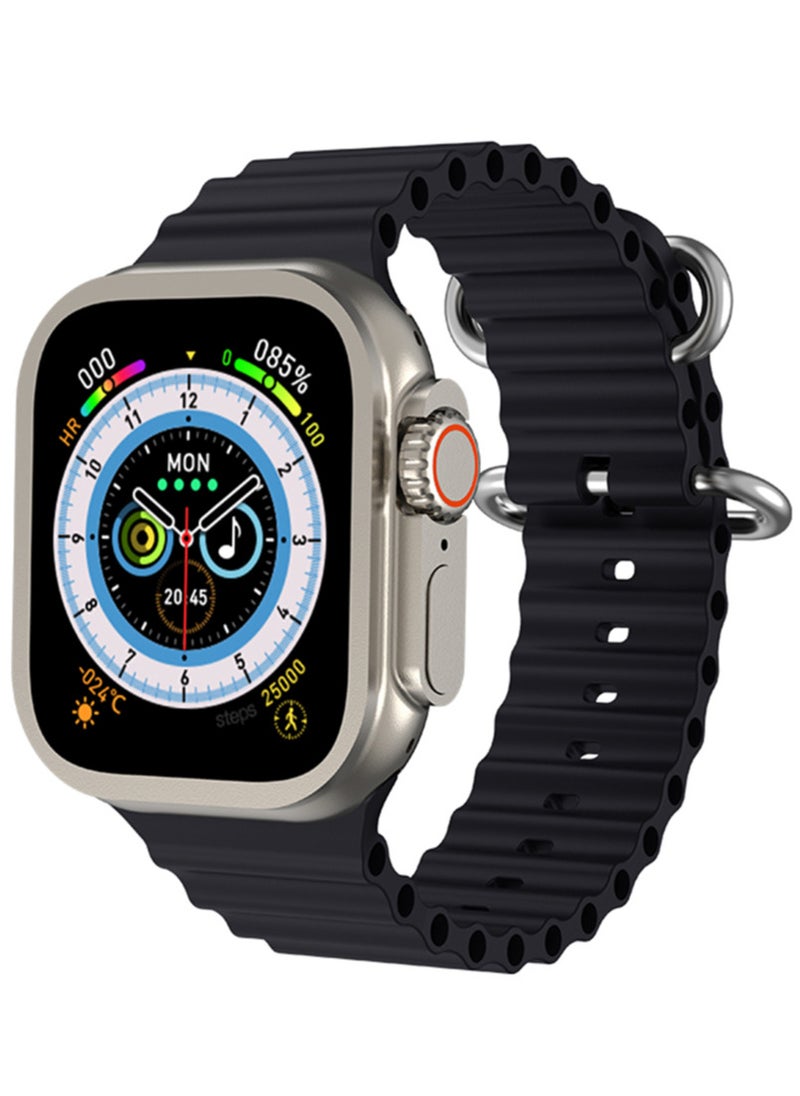 AROAQ - HW68 Ultra Smartwatch, 200Mah Long Battery Wireless Charging Smart Wrist Watch With NFC Function, Large Display Waterproof Bluetooth Full Touchscreen Health Monitor Watch, (1pc, Black) - Image 1