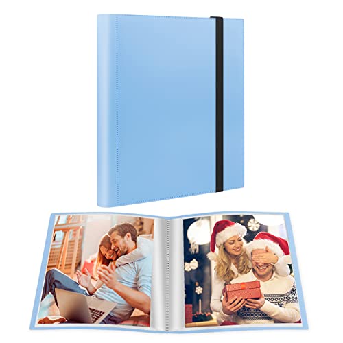 Aevdor Photo Album 8x10, 8x10 Photo Album Book Holds 68 Photos, Art Portfolio Binder for 8 x 10 Pictures, 10 x 8 Sheet Protector Folder for Photos, Kids Artwork, Sketch (Blue) - Image 1