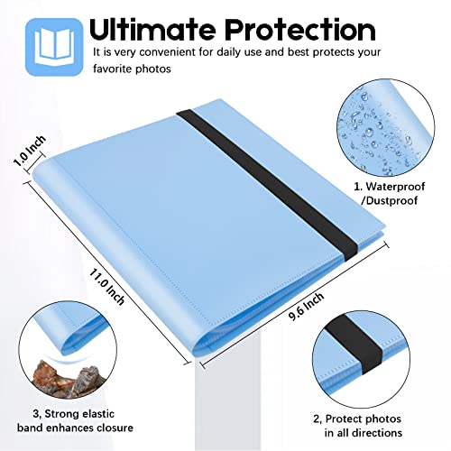 Aevdor Photo Album 8x10, 8x10 Photo Album Book Holds 68 Photos, Art Portfolio Binder for 8 x 10 Pictures, 10 x 8 Sheet Protector Folder for Photos, Kids Artwork, Sketch (Blue) - Image 3
