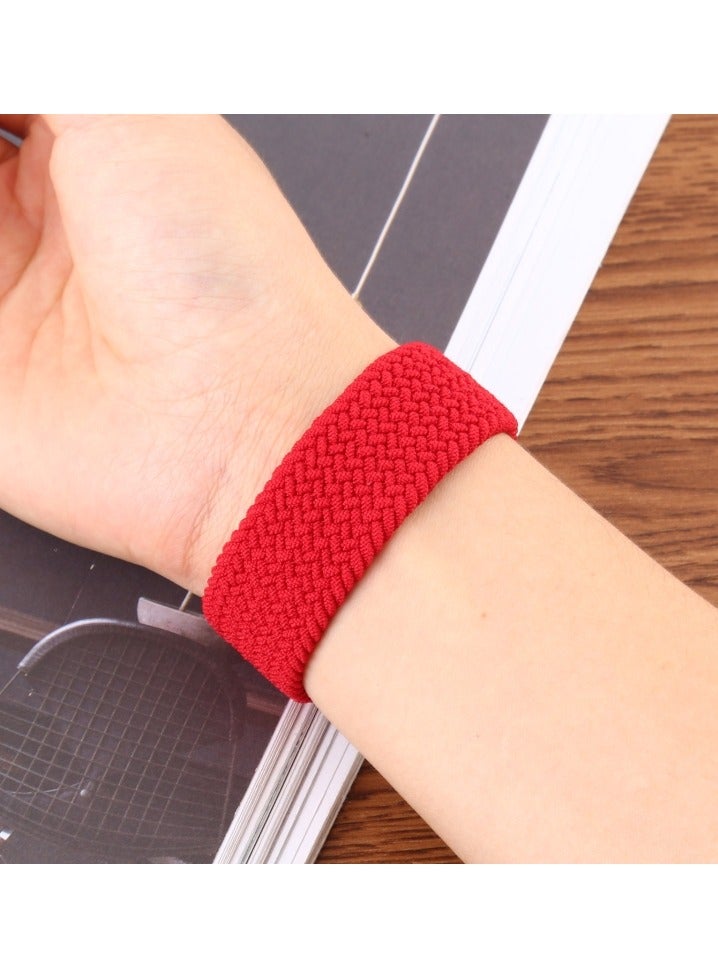Braided Solo Loop Stretchy Strap Compatible With Apple Watch Band SE 38/40/41mm iWatch Series 7/6/5/4/3/2/1 Red - Image 3