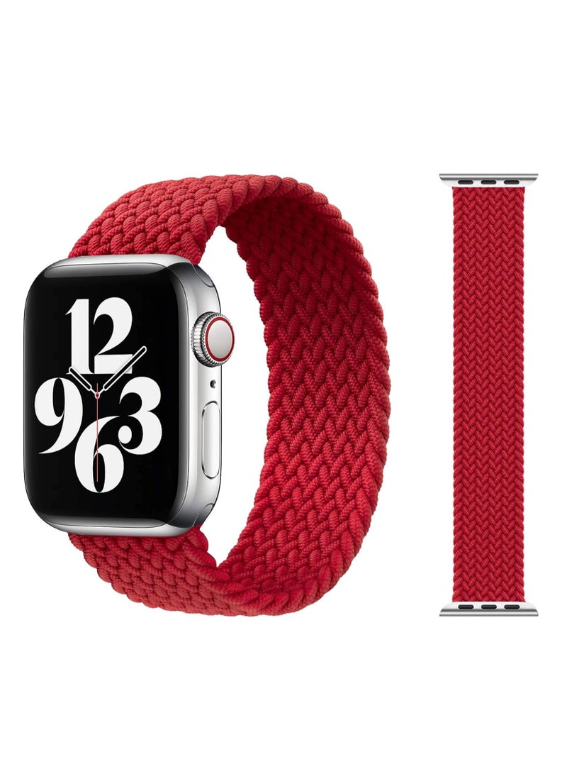 Braided Solo Loop Stretchy Strap Compatible With Apple Watch Band SE 38/40/41mm iWatch Series 7/6/5/4/3/2/1 Red - Image 1