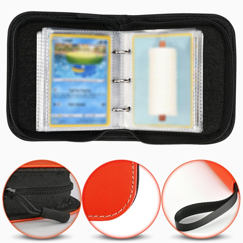 Linkinbot 2-Pocket Trading Card Binder for TCG cards, Hold 80 Cards with 40 removable sleeves, One Card Size Collectible Trading Card Albums (ORANGE) - Image 5