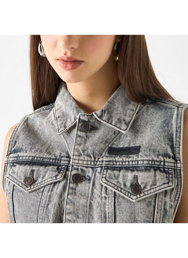 Lee Cooper Lee Cooper Solid Sleeveless Jacket with Pockets  - Image 4