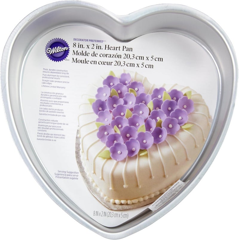 Wilton Decorator Preferred Heart Shaped Cake Pan 8In Baking Pan for Lovely Cakes Aluminum - Image 1
