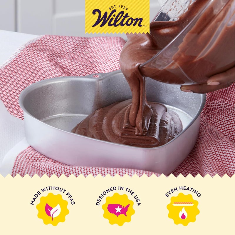 Wilton Decorator Preferred Heart Shaped Cake Pan 8In Baking Pan for Lovely Cakes Aluminum - Image 3