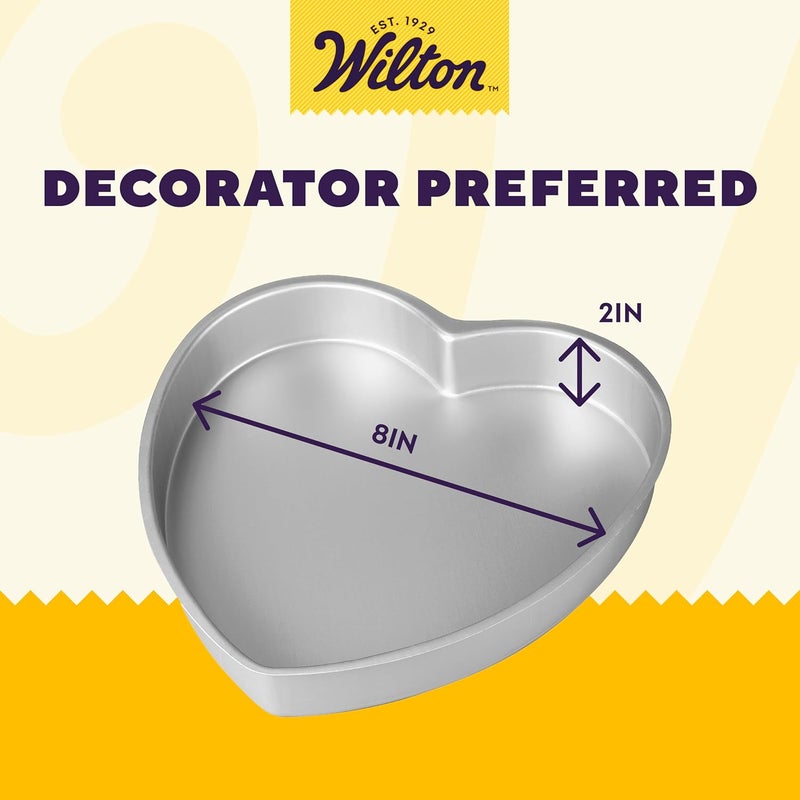 Wilton Decorator Preferred Heart Shaped Cake Pan 8In Baking Pan for Lovely Cakes Aluminum - Image 2
