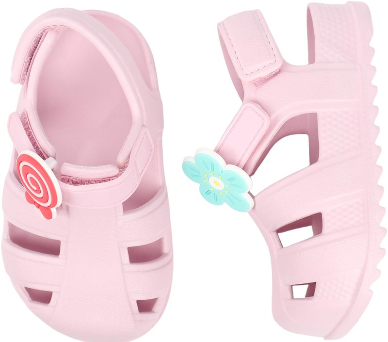 ChayChax Toddler Classic Fisherman Sandals Boys Girls Closed Toe Water Pool Beach Sandal Naturally Splay,Pinkï¼Œ4 Toddler - Image 1