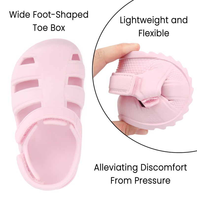 ChayChax Toddler Classic Fisherman Sandals Boys Girls Closed Toe Water Pool Beach Sandal Naturally Splay,Pinkï¼Œ4 Toddler - Image 4