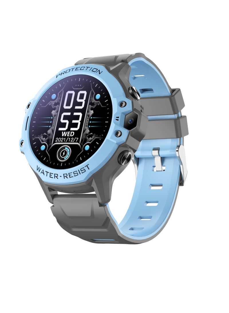 AROAQ 4G Kids Smart Watch, Ip67 Waterproof Comfortable Wrist Watch, Lightweight And Durable Smart Children Clock, Remote Monitor Kids Watch With GPS WIFI SOS Video Call, (1pc, Blue) - Image 1