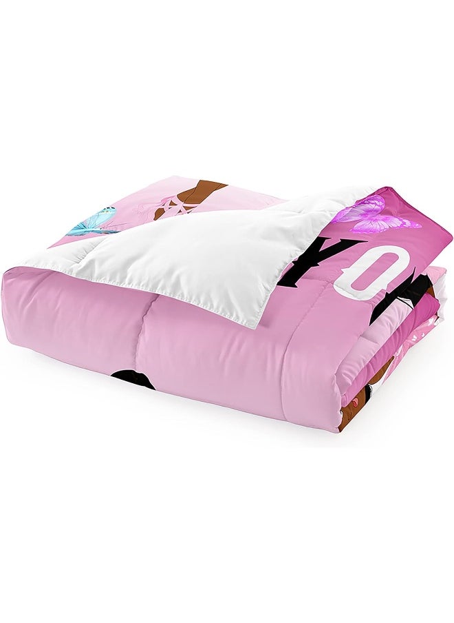 Generic BATATADOCE African Black Girl Ballet Bedding Sets Princess Comforter Set Cute Ballet Princess Dancer Kids Queen Bedding Sets for Girls for Girls Bedroom 1 Comforter + 2 Pillowcases  - Image 4