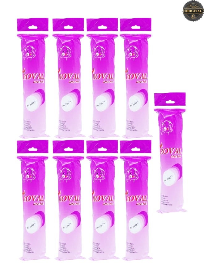 ROVAL 9 Pieces Cotton Pads 160 Pcs - Image 1