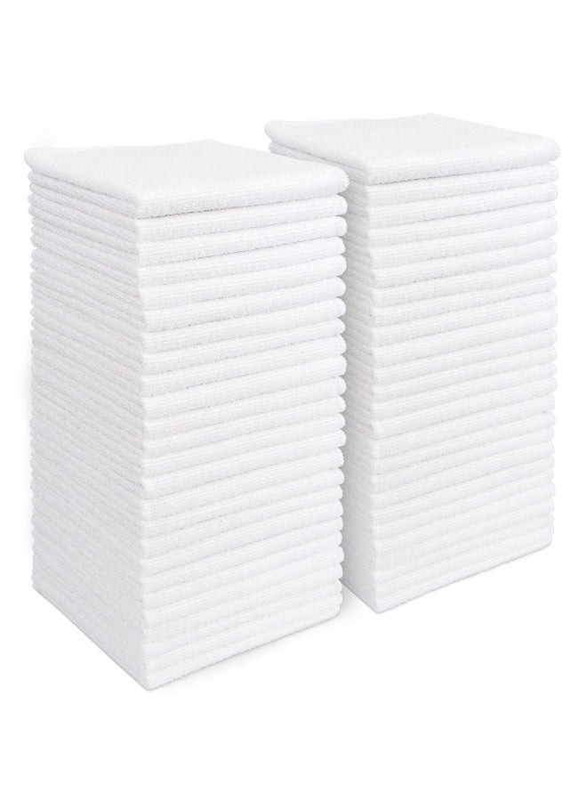 AIDEA AideaMicrofiber Cleaning Cloths White Strong Water Absorption Lint Free Scratch Free Streak Free Dish Towels White 11.5In.X 11.5In. 50Pk  - Image 1
