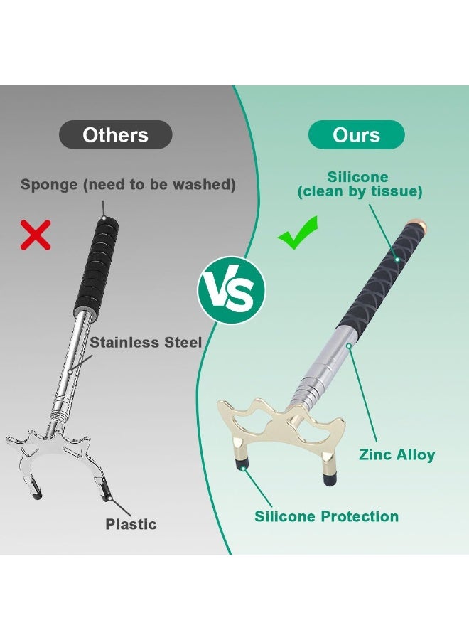 Soofam عصا بلياردو بريدج، عصا كيو قابلة للسحب مع رؤوس معدنية قابلة للإزالة 3 قطع، حامل عصا بريدج سنوكر - Image 3