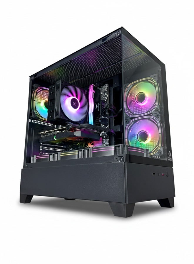 Nova Gaming PC - Intel Core i5-12400F | GPU Option: AMD RX 580 or GeForce RTX 3050 / 3060 /5050 /5060 | 16GB DDR4 RAM-1TB NVMe SSD | Air Cooler-H610 MB-500W - 650W 80+ PSU | WiFi-Bluetooth-Windows 11 Pro | Game Sekret Desktop Computer | 1 Year Warranty black
