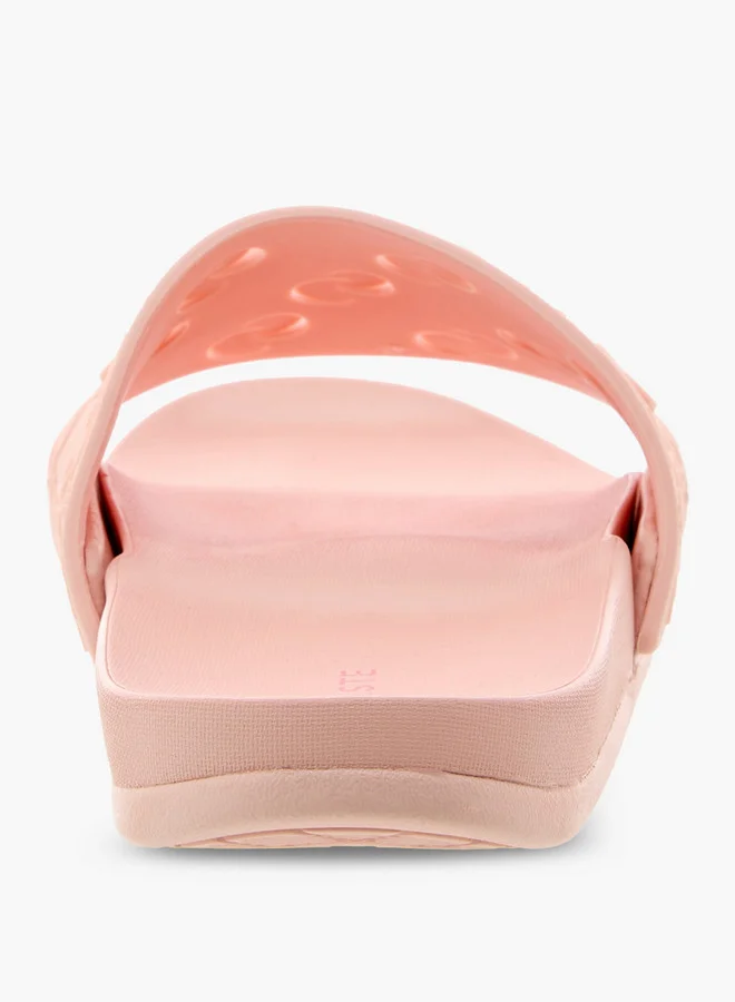 Celeste Women's Monogram Textured Slip-On Slides