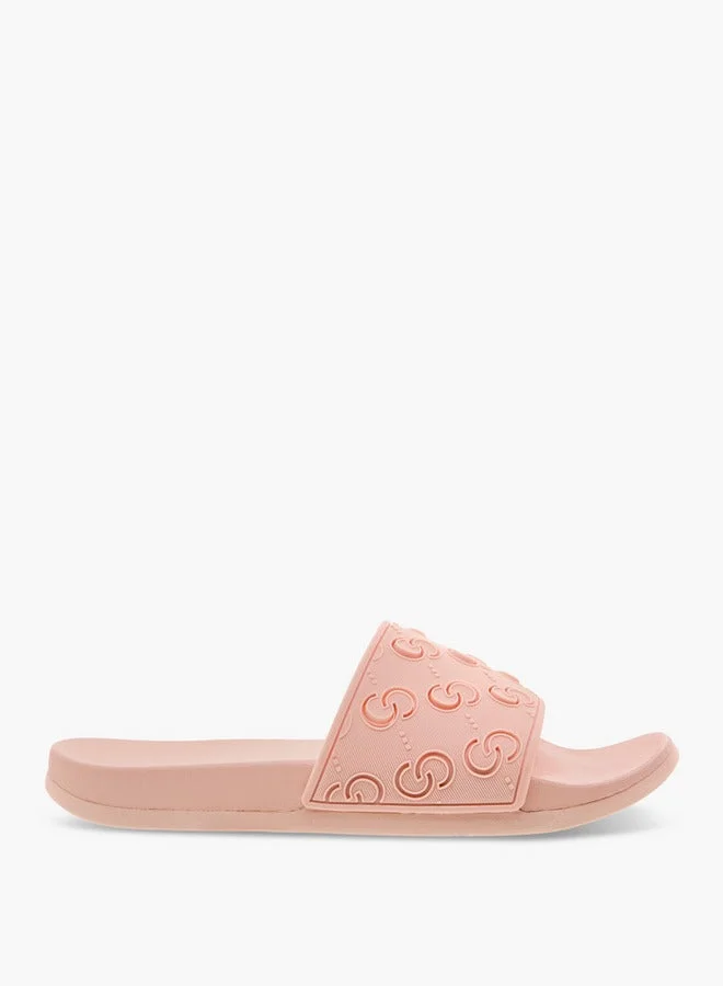 Celeste Women's Monogram Textured Slip-On Slides