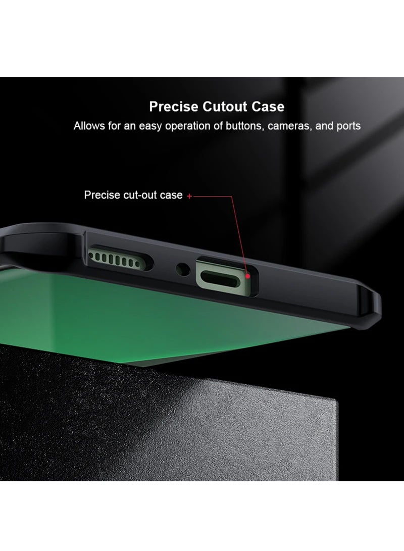 غطاء لهاتف Xiaomi Redmi Note 13 Pro 5G، حافظة هاتف محمول مقاومة للصدمات من مادة TPU، غطاء خلفي لحماية عدسة الكاميرا، غلاف واقٍ من مادة البولي كربونات المختلطة المضادة للاصفرار (أسود شفاف) - Image 5