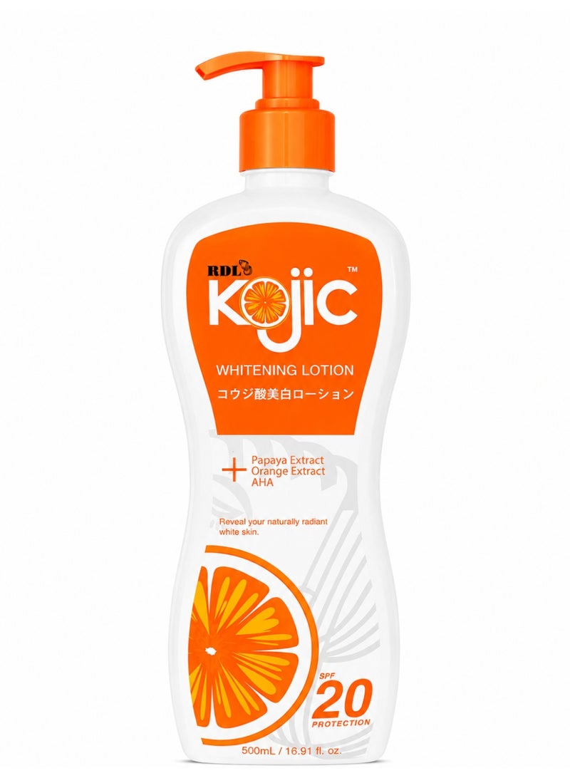 RDL Kojic Whitening Lotion with Papaya & Orange Extract, SPF 20, 500ml - Image 1