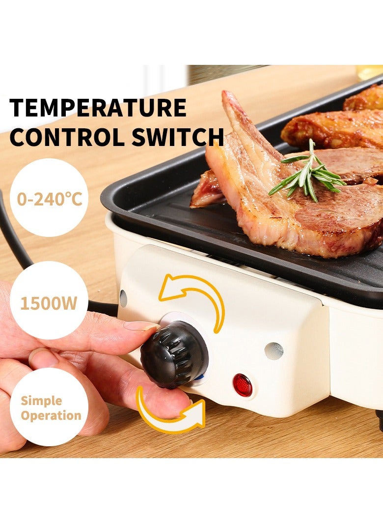 YQbest 2-In-1 Portable Multifunctional Electric BBQ Grill Smokeless Non-Stick Roasting Barbecue Grill For Family  - Image 3