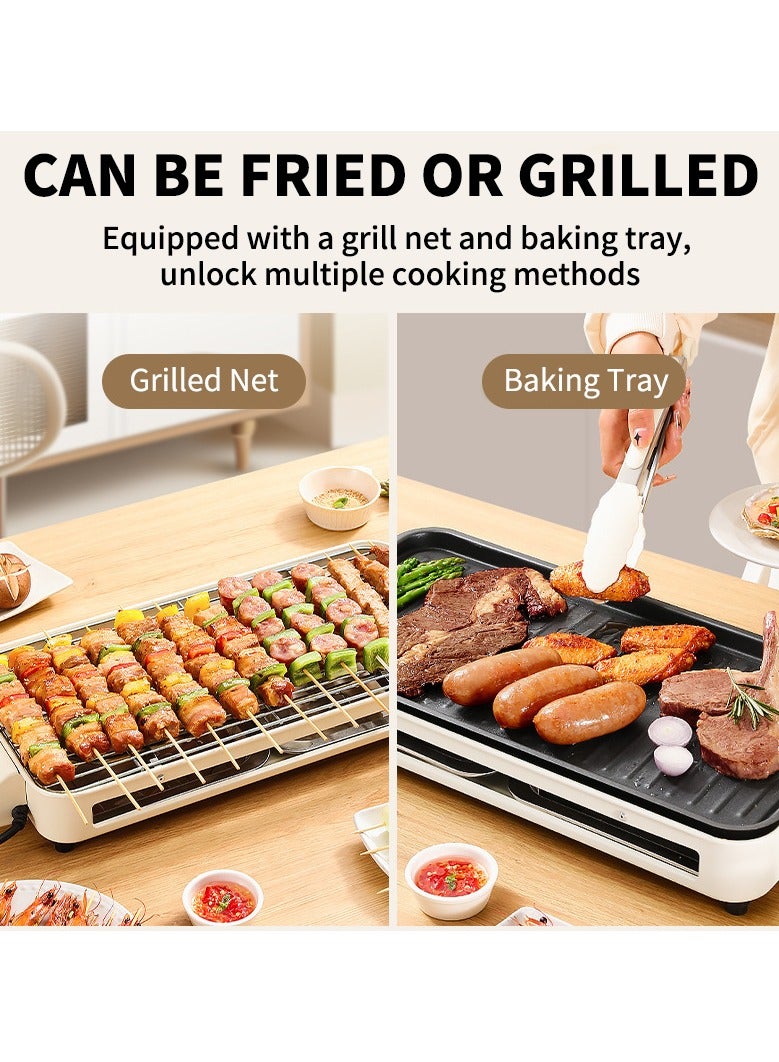 YQbest 2-In-1 Portable Multifunctional Electric BBQ Grill Smokeless Non-Stick Roasting Barbecue Grill For Family  - Image 4