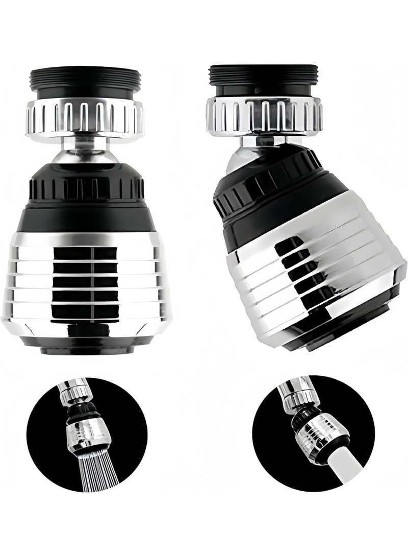 مهوية صنبور دوارة 360 درجة قطعتان - توفير المياه ورذاذ مضغوط، تركيب بدون أدوات لحوض المطبخ، تدفق قابل للتعديل، سهل التنظيف - Image 1